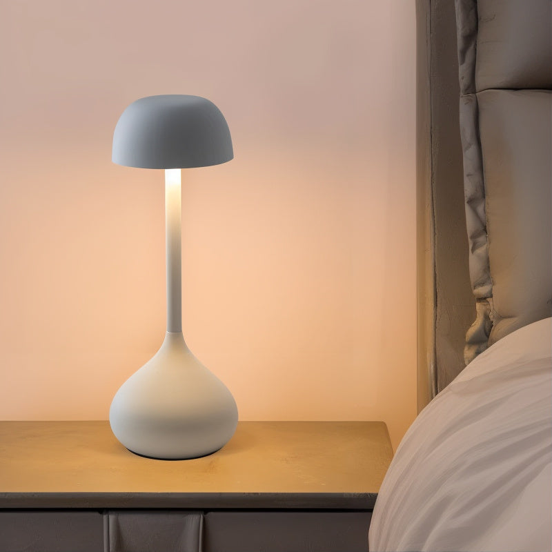 Alunari Wireless Rechargeable Mushroom Table Lamp – Touch Dimmable LED Light
