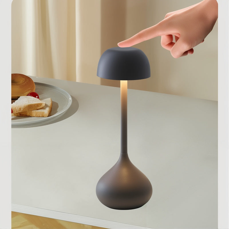 Alunari Wireless Rechargeable Mushroom Table Lamp – Touch Dimmable LED Light