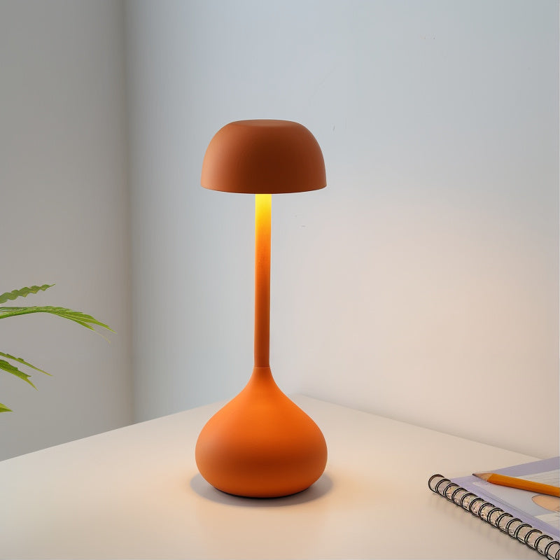 Alunari Wireless Rechargeable Mushroom Table Lamp – Touch Dimmable LED Light