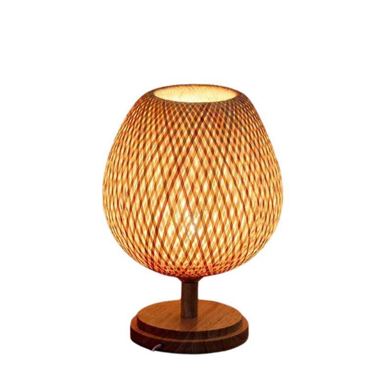 Calienna Vintage Bamboo Table Lamp – Rustic Natural Design, E27 Socket