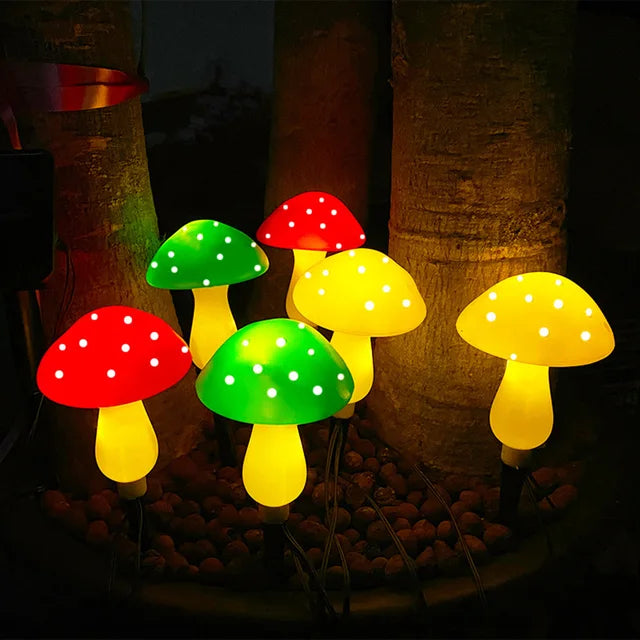 Etherea Solar-Powered Gnome Garden Lamp – Mushroom Design, Warm White LED