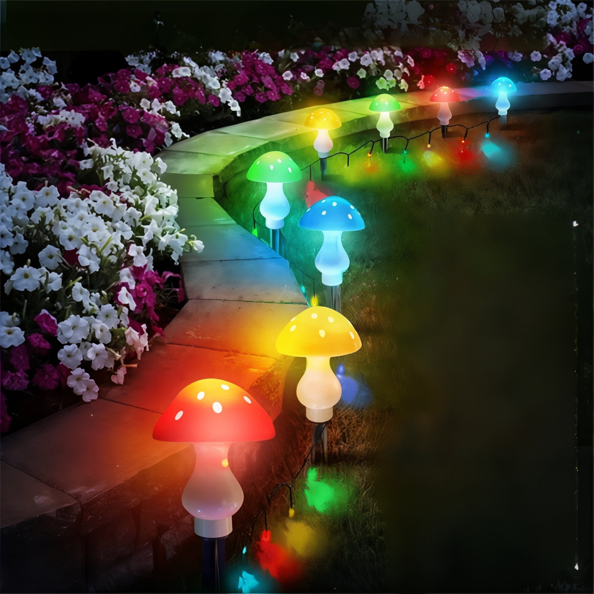 Etherea Solar-Powered Gnome Garden Lamp – Mushroom Design, Warm White LED