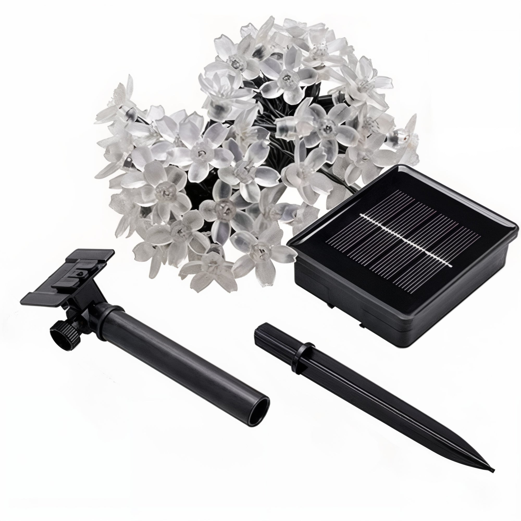 GardenTwinkle Solar Flower Garden Light – 6.5m/7m, 30/50 LEDs, Warm White/Cold White/Multicoloured