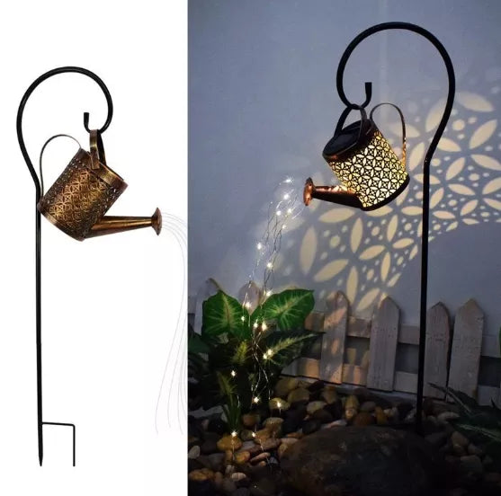 Glinta Solar-Powered Watering Can Light – Decorative Garden LED with Cascading Warm White Lights