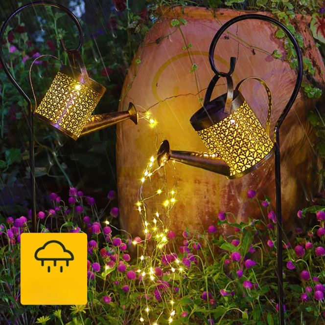 Glinta Solar-Powered Watering Can Light – Decorative Garden LED with Cascading Warm White Lights
