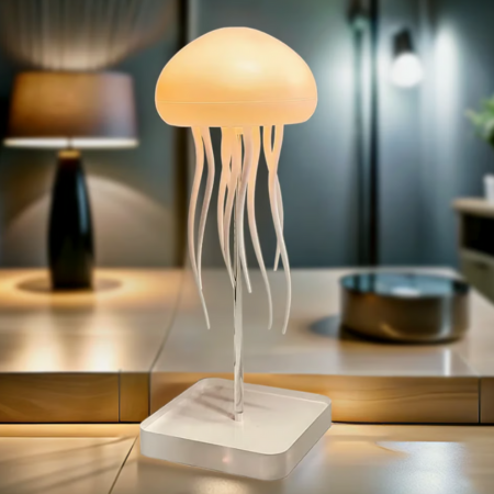 JellyAura Color-Changing LED Table Lamp – Touch Control, RGB + Warm White, Rechargeable
