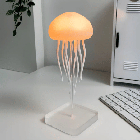 JellyAura Color-Changing LED Table Lamp – Touch Control, RGB + Warm White, Rechargeable
