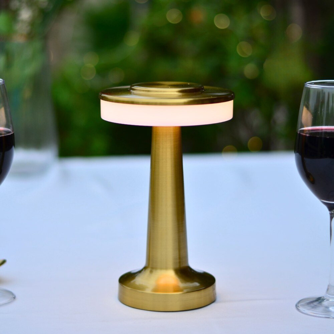 LumaBella Elegant LED Pendant Table Lamp – Dimmable Warm White (3000K), Brushed Aluminum Finish