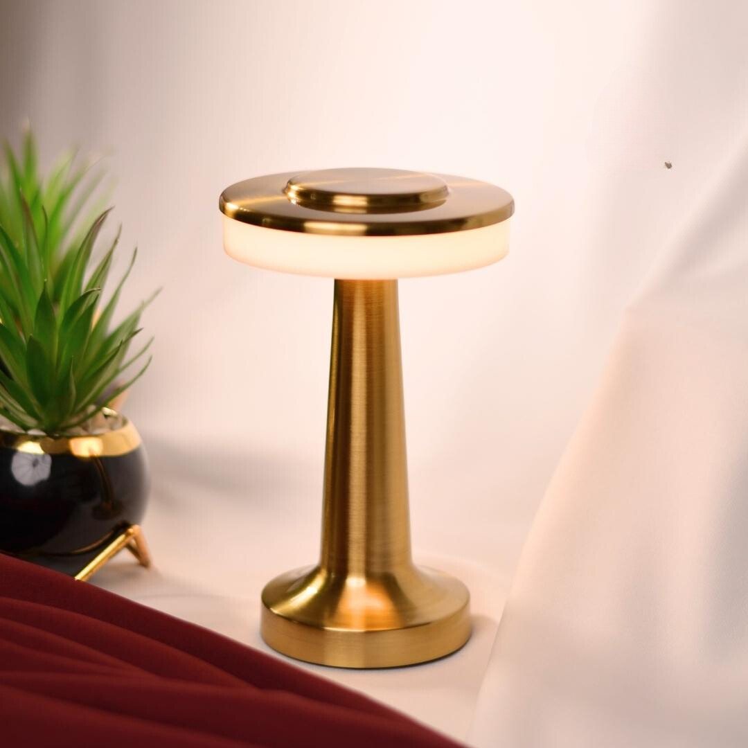 LumaBella Elegant LED Pendant Table Lamp – Dimmable Warm White (3000K), Brushed Aluminum Finish