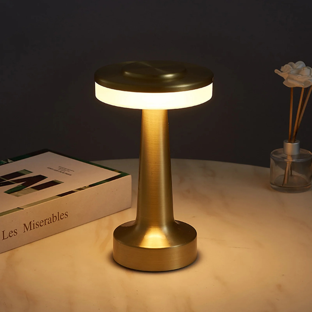 LumaBella Elegant LED Pendant Table Lamp – Dimmable Warm White (3000K), Brushed Aluminum Finish