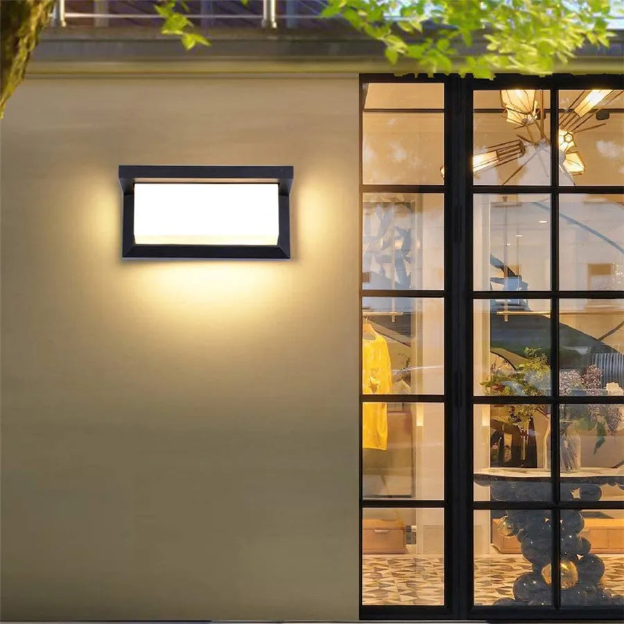 LumiFrame Waterproof LED Outdoor Wall Light – 8W Integrated, Warm White (3000K), IP65-Rated