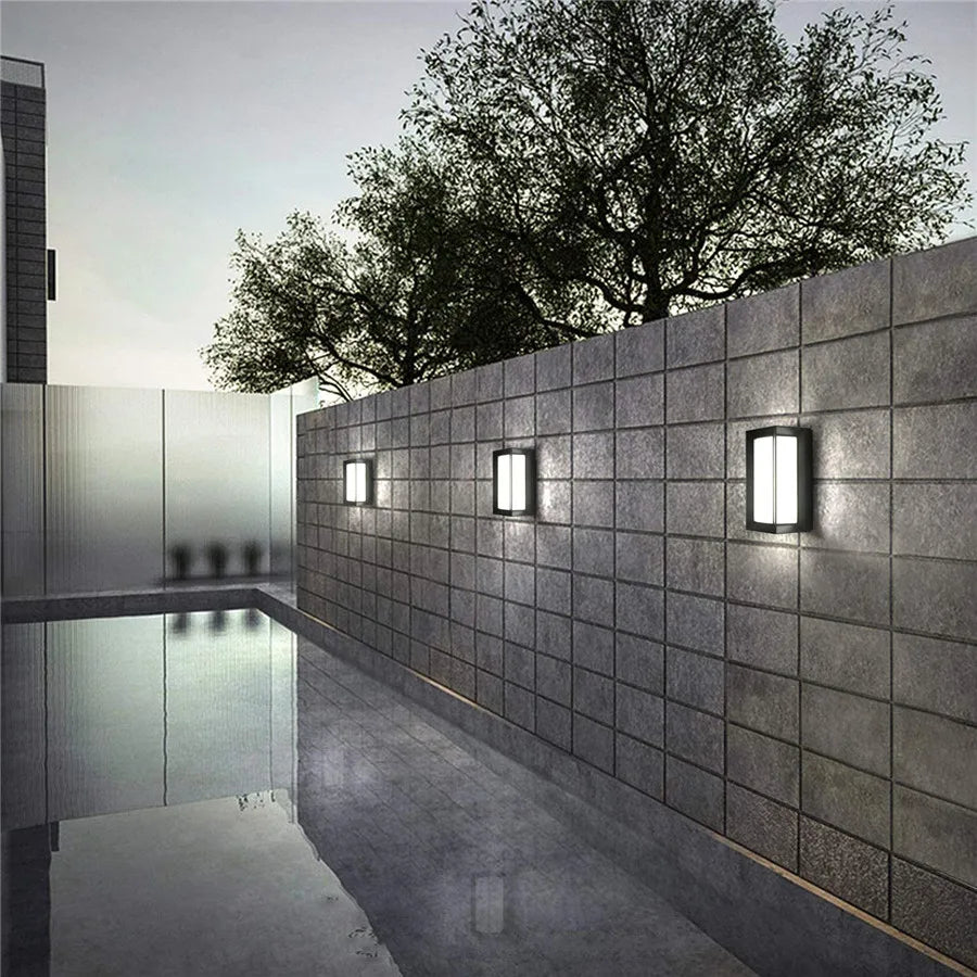 LumiFrame Waterproof LED Outdoor Wall Light – 8W Integrated, Warm White (3000K), IP65-Rated