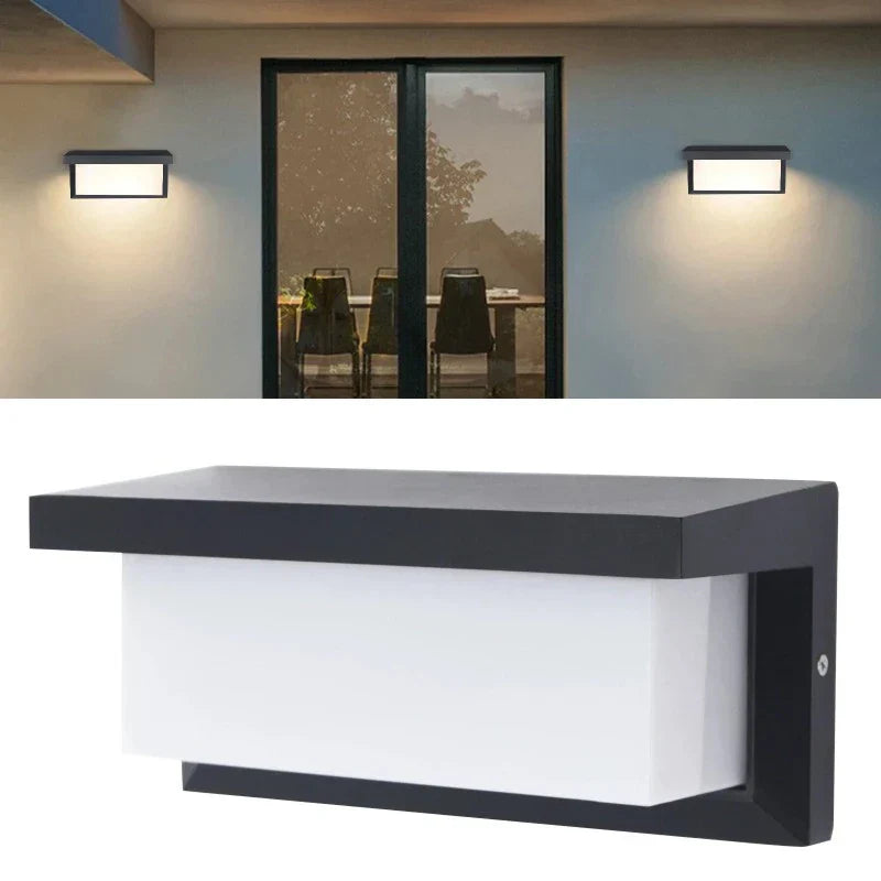 LumiSun Waterproof LED Outdoor Wall Light – IP65, Integrated Warm White (3000K)