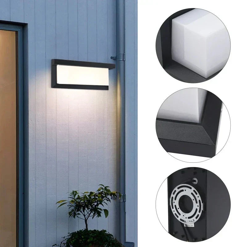 LumiSun Waterproof LED Outdoor Wall Light – IP65, Integrated Warm White (3000K)