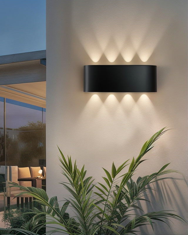 Lunevia LED Outdoor Wall Lamp – IP65 Waterproof, Integrated Warm White (3000K)
