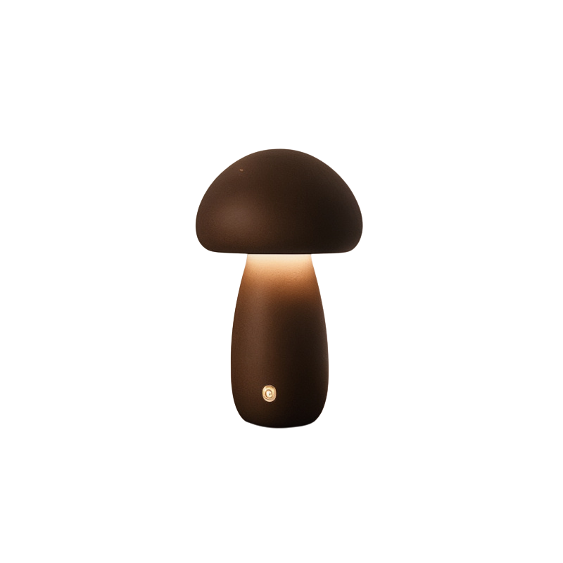 ShroomGlow USB Rechargeable Mushroom LED Table Lamp – Touch-Dimmable Warm White, Portable