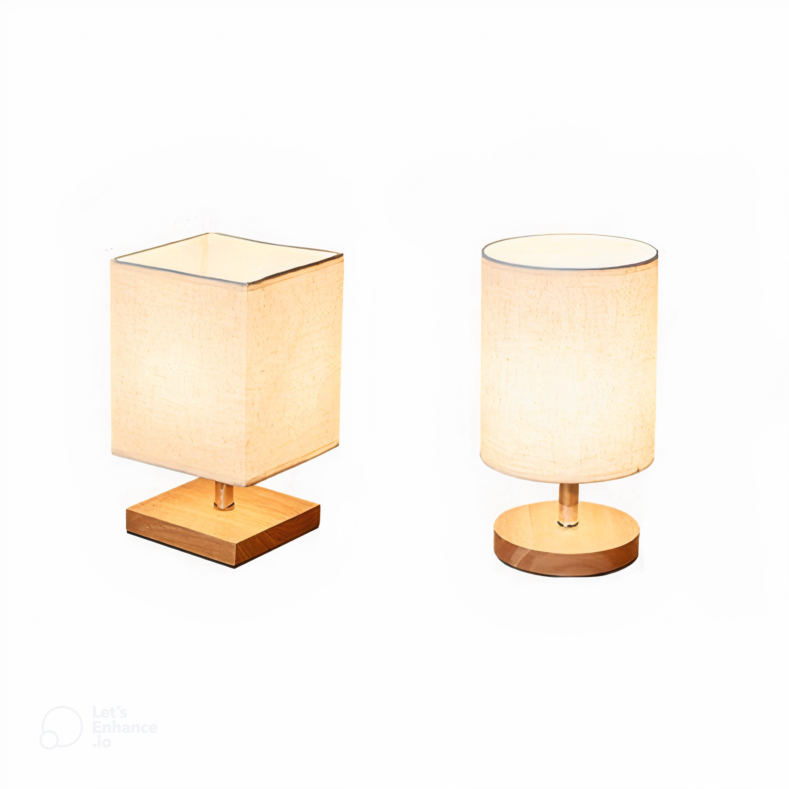 SoftFlicker-Minimalist Wooden Table Lamp – Touch-Dimmable Warm White LED, Scandinavian Design