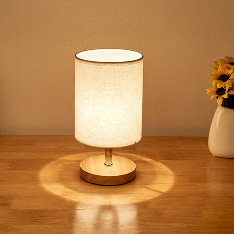 SoftFlicker-Minimalist Wooden Table Lamp – Touch-Dimmable Warm White LED, Scandinavian Design