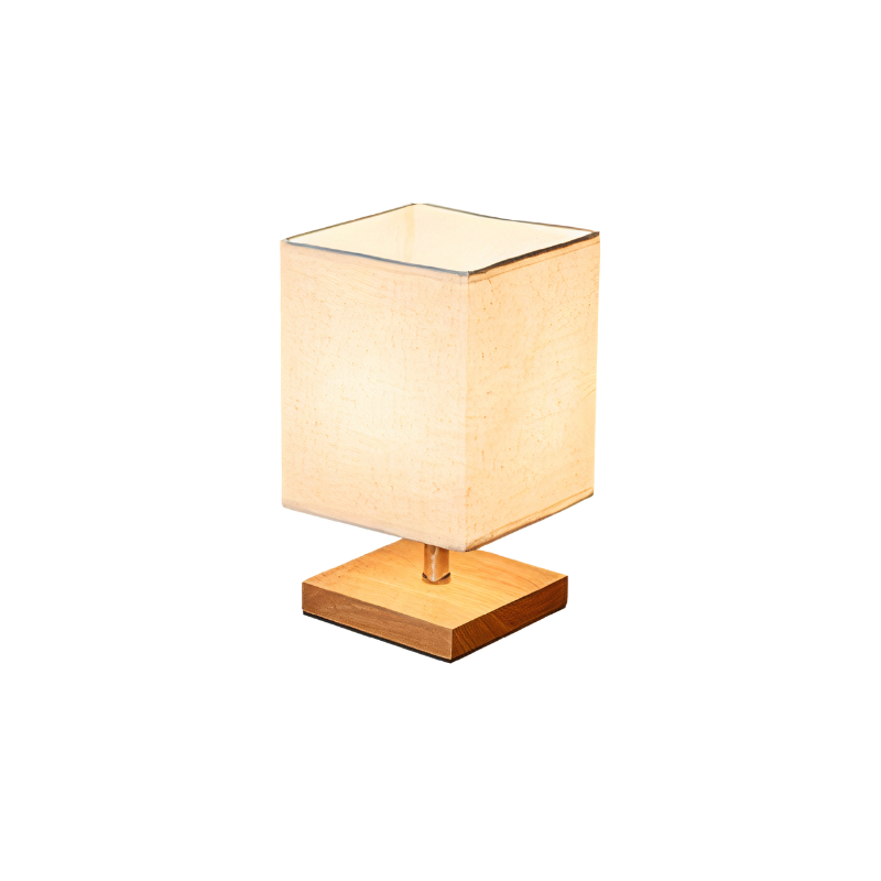 SoftFlicker-Minimalist Wooden Table Lamp – Touch-Dimmable Warm White LED, Scandinavian Design