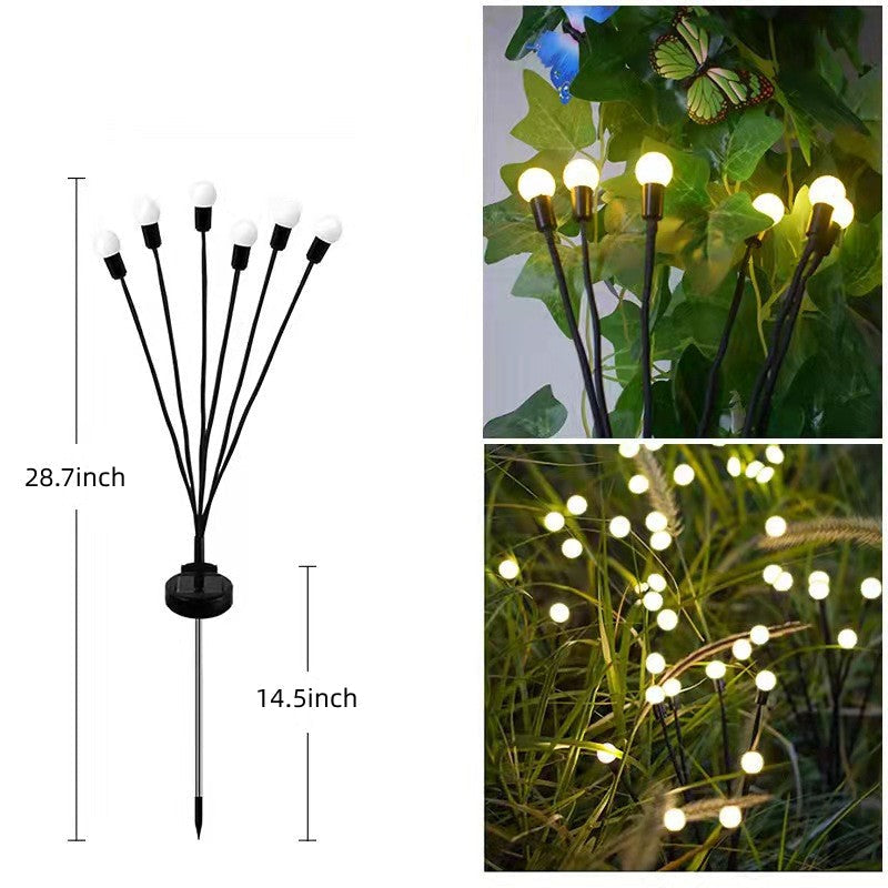 SolarDance LED Dancing Solar Garden Lights – 6-LED Swaying Stems, IP65 Waterproof, Warm White & Multicolor
