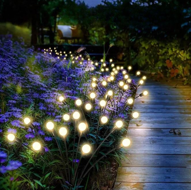 SolarDance LED Dancing Solar Garden Lights – 6-LED Swaying Stems, IP65 Waterproof, Warm White & Multicolor