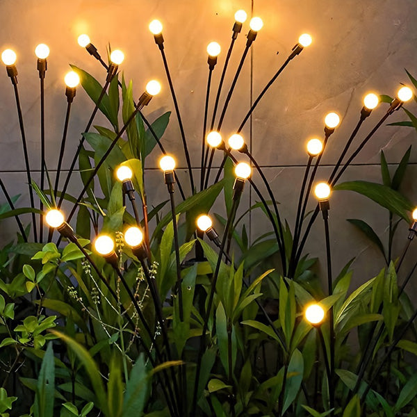 SolarDance LED Dancing Solar Garden Lights – 6-LED Swaying Stems, IP65 Waterproof, Warm White & Multicolor