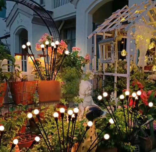 SolarDance LED Dancing Solar Garden Lights – 6-LED Swaying Stems, IP65 Waterproof, Warm White & Multicolor