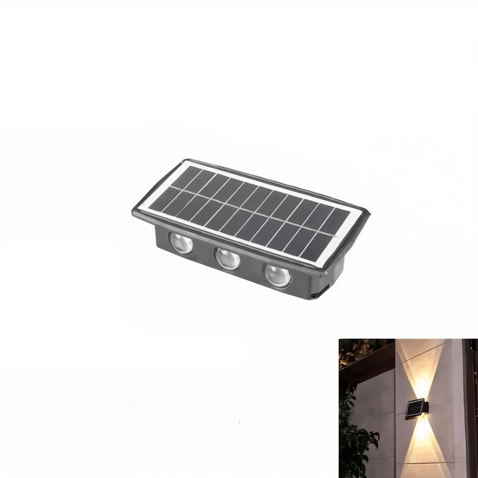 SolaraRay - Solar-Powered Outdoor LED Wall Light – 40-LED, IP65 Waterproof ABS, Warm White (25×10×5 cm)