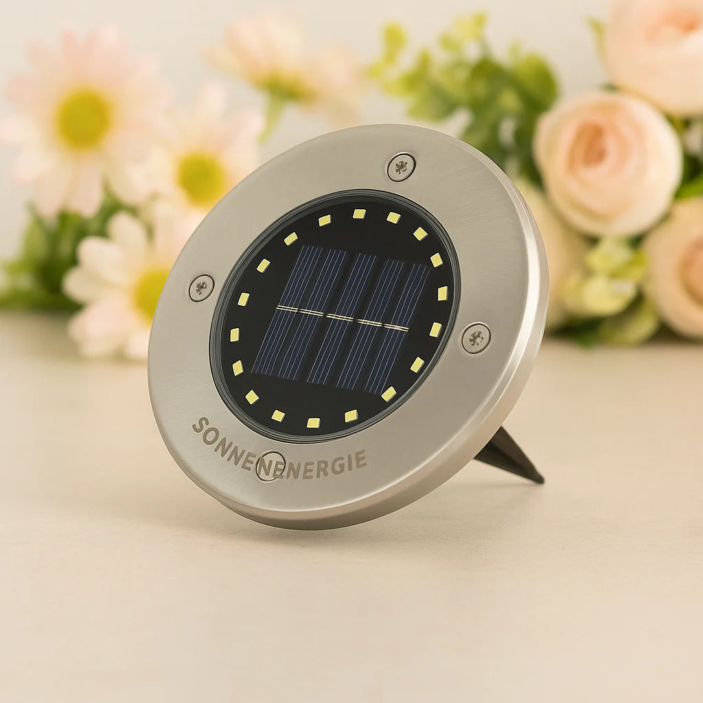 SolaraSpot LED Solar Ground Lights, 4-Pack Wire-free, weather-proof solar lighting for pathways, flower beds and patios