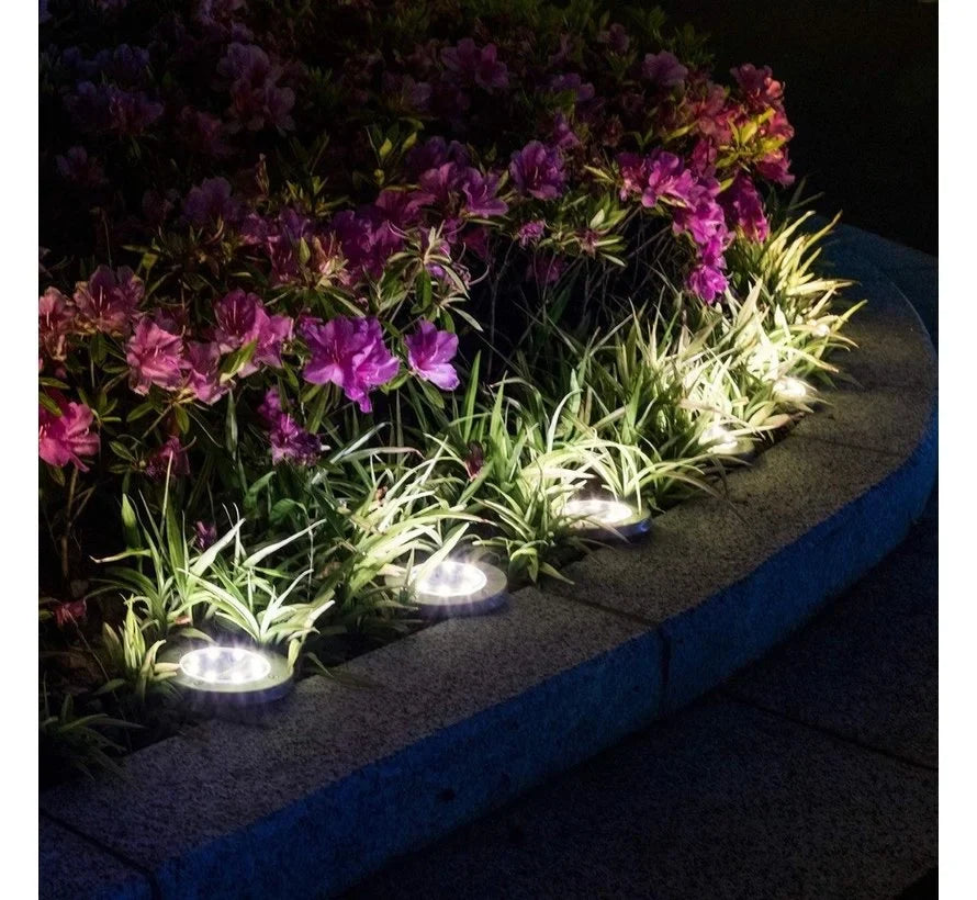 SolaraSpot LED Solar Ground Lights, 4-Pack Wire-free, weather-proof solar lighting for pathways, flower beds and patios