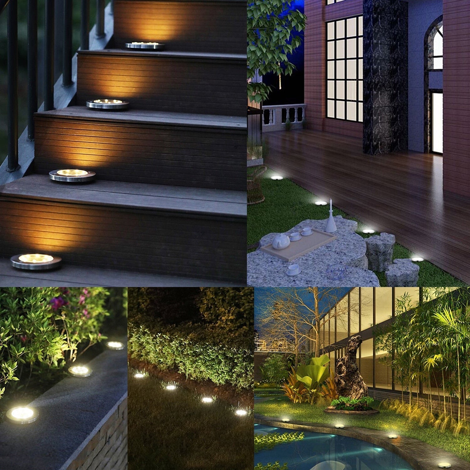 SolaraSpot LED Solar Ground Lights, 4-Pack Wire-free, weather-proof solar lighting for pathways, flower beds and patios