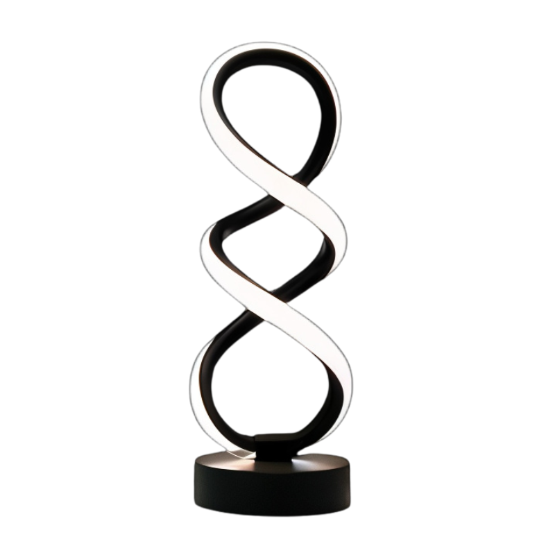SpiraLux Spiral LED Table Lamp – 3-Mode Warm/Neutral/Cool White, USB Powered, Aluminium Alloy