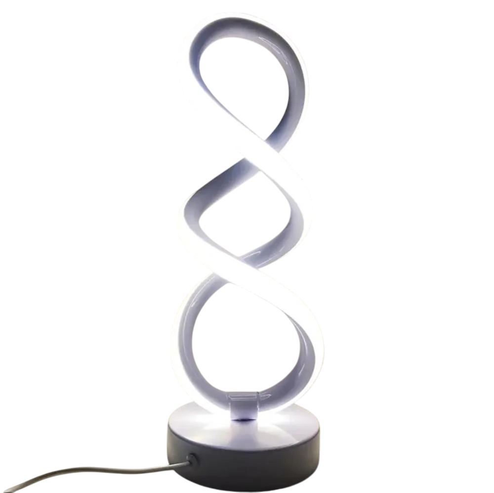 SpiraLux Spiral LED Table Lamp – 3-Mode Warm/Neutral/Cool White, USB Powered, Aluminium Alloy