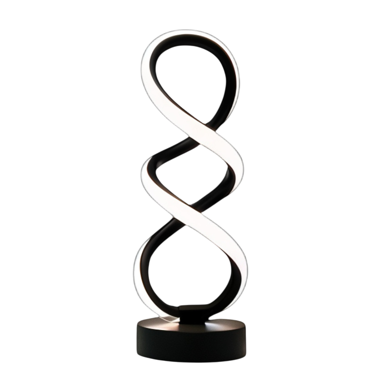 SpiraLux Spiral LED Table Lamp – 3-Mode Warm/Neutral/Cool White, USB Powered, Aluminium Alloy