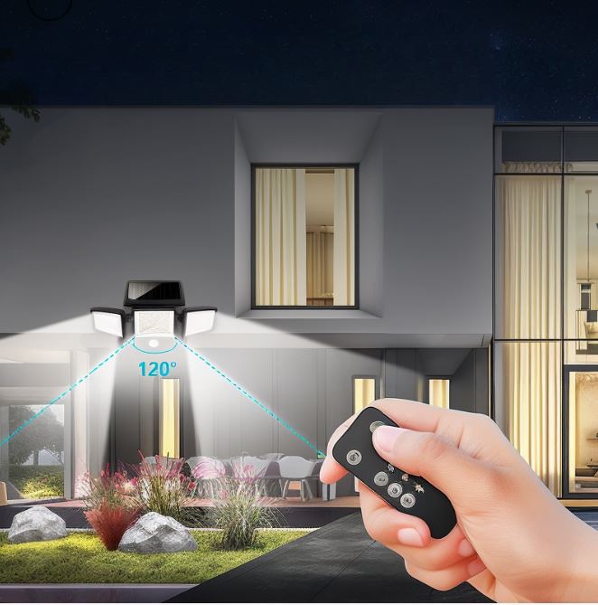 SunHalo Solar-Powered LED Sensor Light – 2 500 lm, 6500 K Cool White, 210-LED Floodlight, IP65