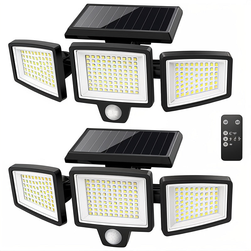 SunHalo Solar-Powered LED Sensor Light – 2 500 lm, 6500 K Cool White, 210-LED Floodlight, IP65