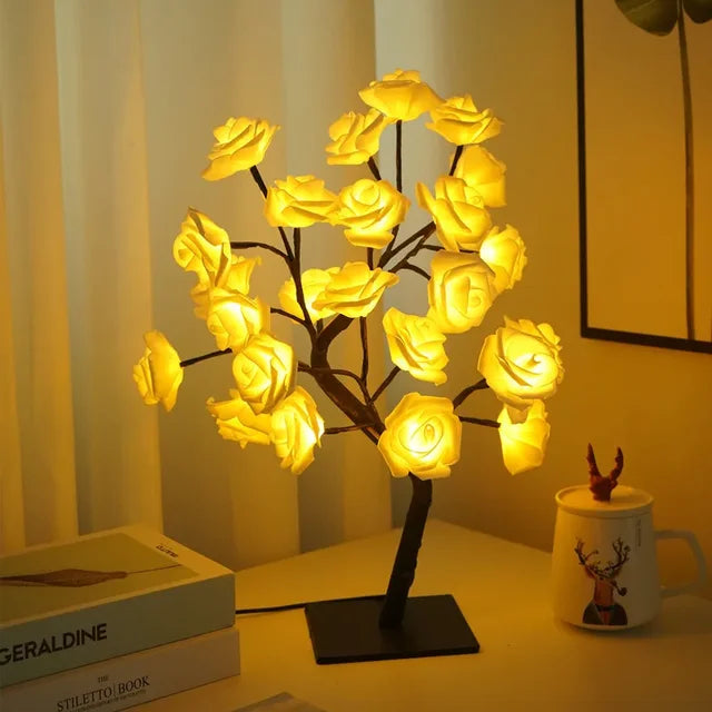 TreeGlow Enchanted LED Tree Lamp – Integrated Warm White LEDs, USB/Battery Powered,