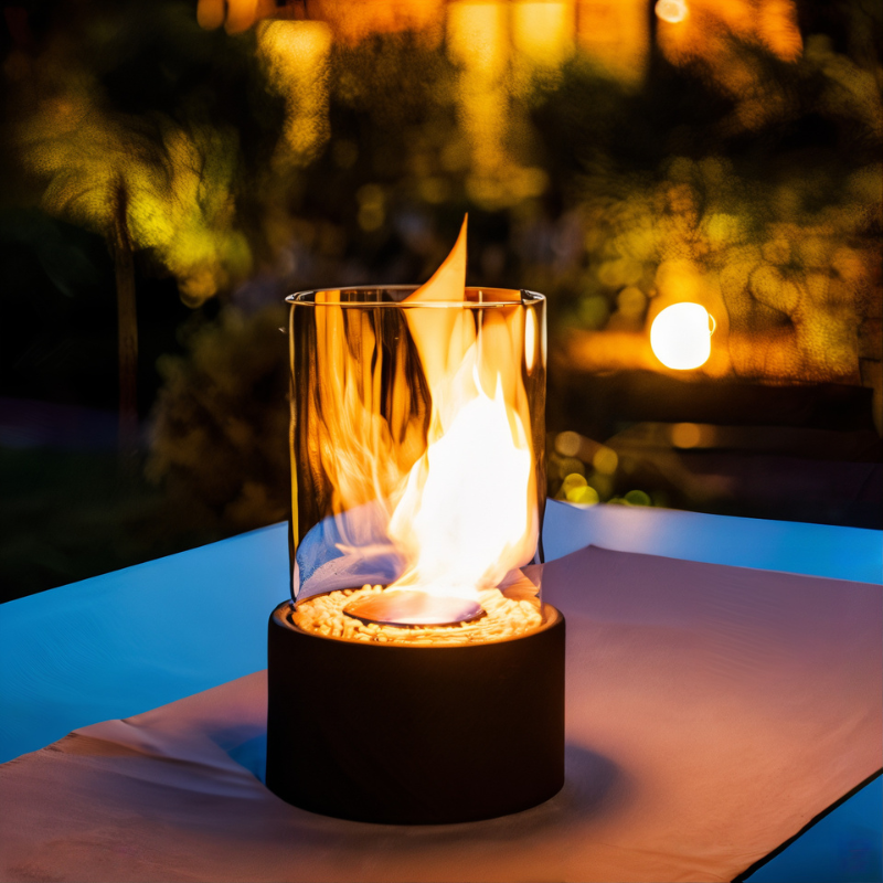 Warmora Elegant Flame Oil Lamp – Metal & Glass Ethanol/Lamp Oil, Indoor