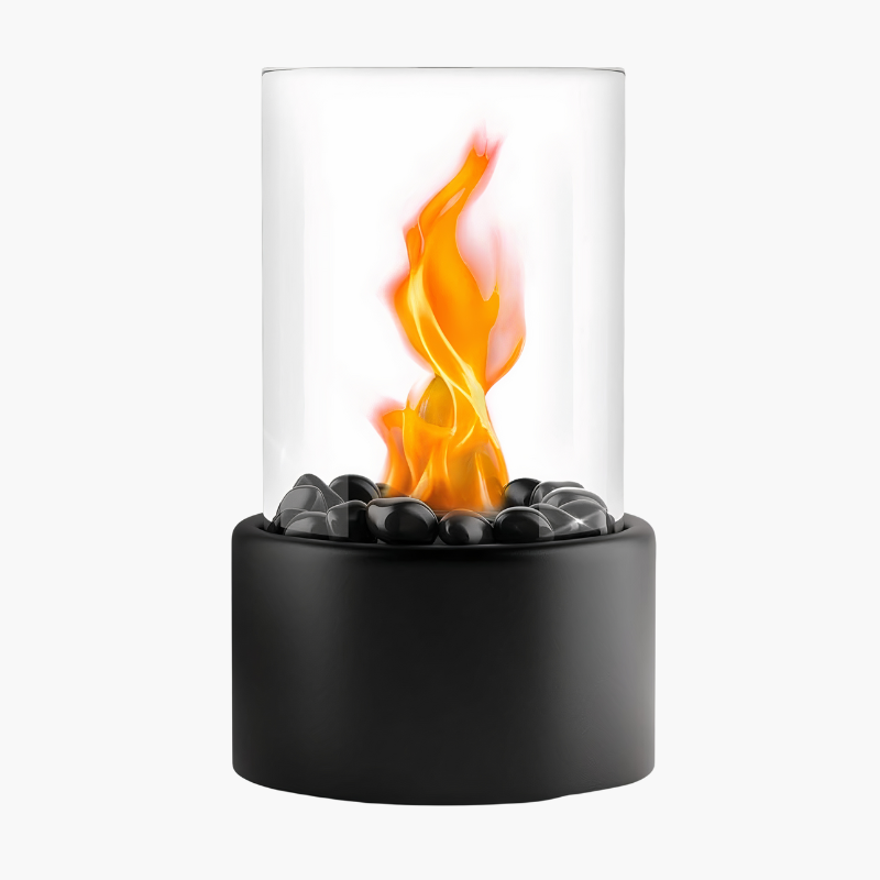 Warmora Elegant Flame Oil Lamp – Metal & Glass Ethanol/Lamp Oil, Indoor