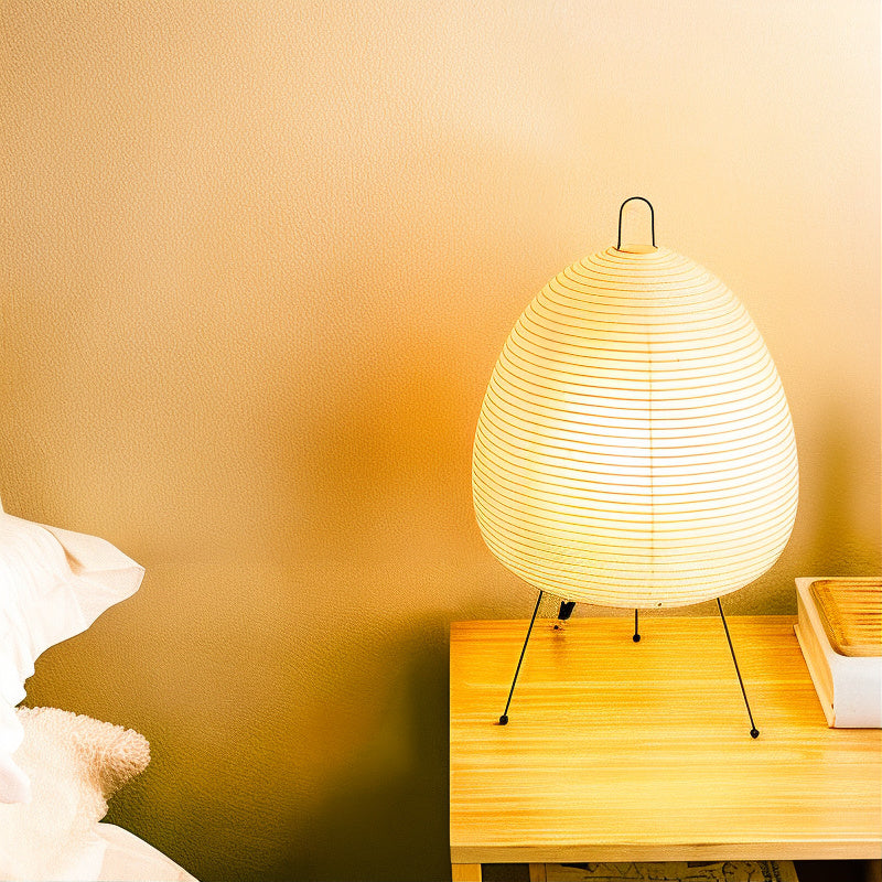 Zenia Japanese Rice Paper Table Lamp – Shoji-Style Ambient Lighting, Warm White LED