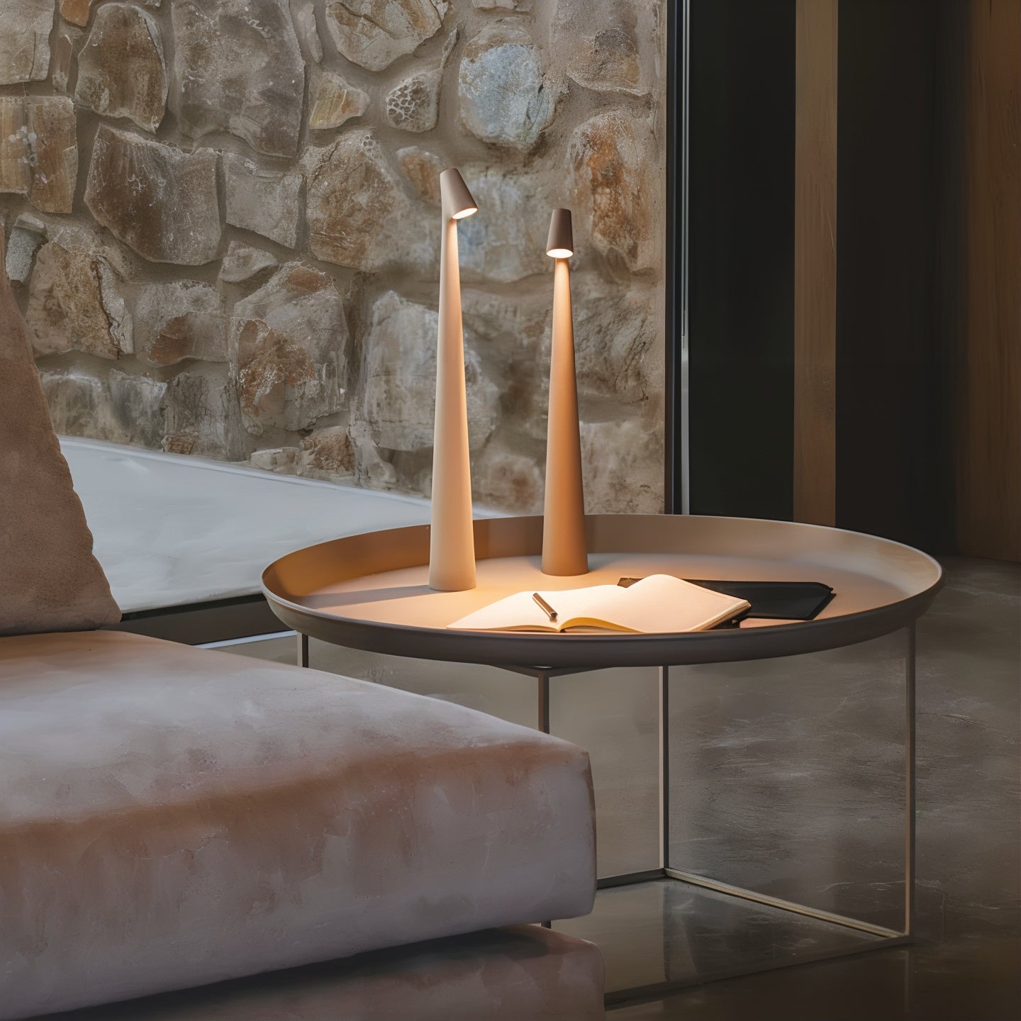 CoreShine Wireless Rechargeable LED Table Lamp – 45 cm, Touch Dimmable, 2700K Warm White