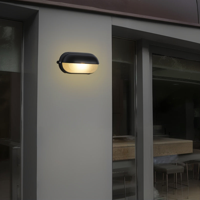 DuskLighter Waterproof Outdoor Wall Light – IP65 Rated, Matte Black, E27 Base