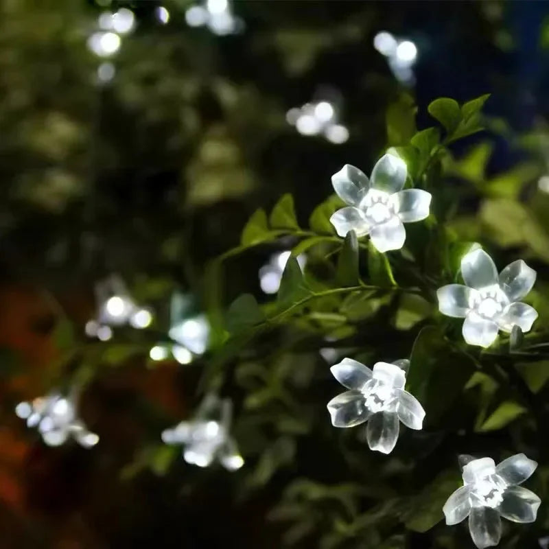 GardenTwinkle Solar Flower Garden Light – 6.5m/7m, 30/50 LEDs, Warm White/Cold White/Multicoloured
