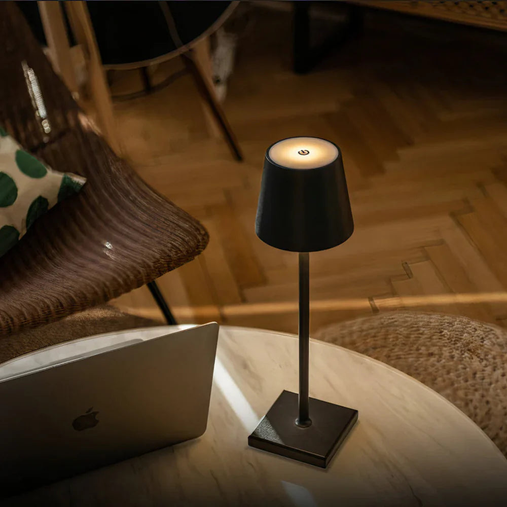 GlowBeam Wireless LED Table Lamp – Dimmable, IP65 Waterproof, Rechargeable, 3000K Warm White