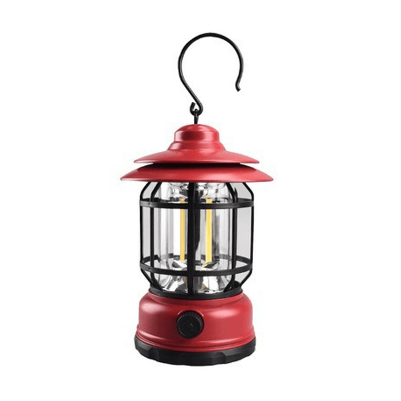 HorizonGlow Vintage Portable Camping Lantern – Rechargeable, Dimmable Warm White LED