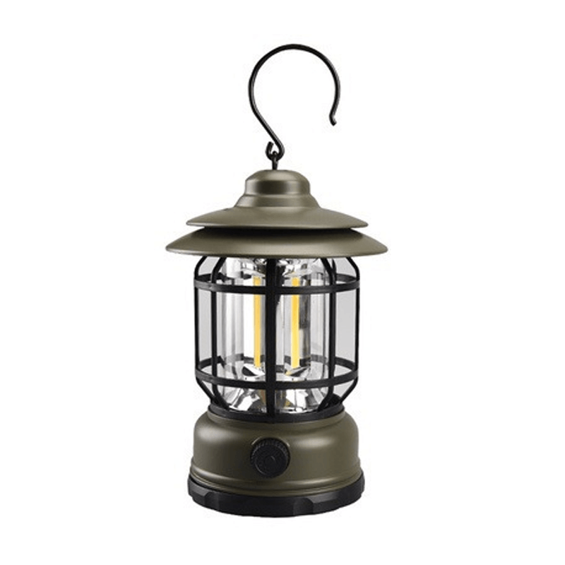 HorizonGlow Vintage Portable Camping Lantern – Rechargeable, Dimmable Warm White LED