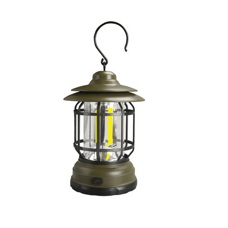 HorizonGlow Vintage Portable Camping Lantern – Rechargeable, Dimmable Warm White LED