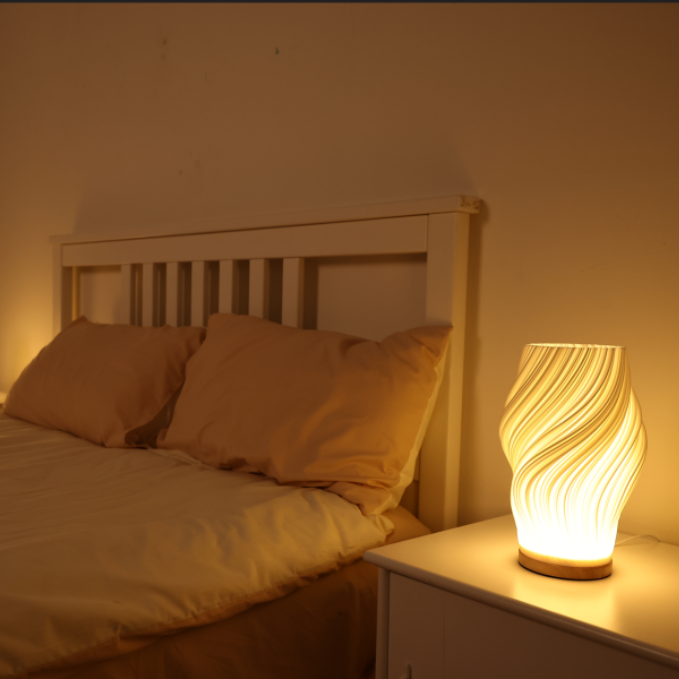 Interiora Modern Design Table Lamp – Touch-Dimmable LED, Sleek Geometric Silhouette