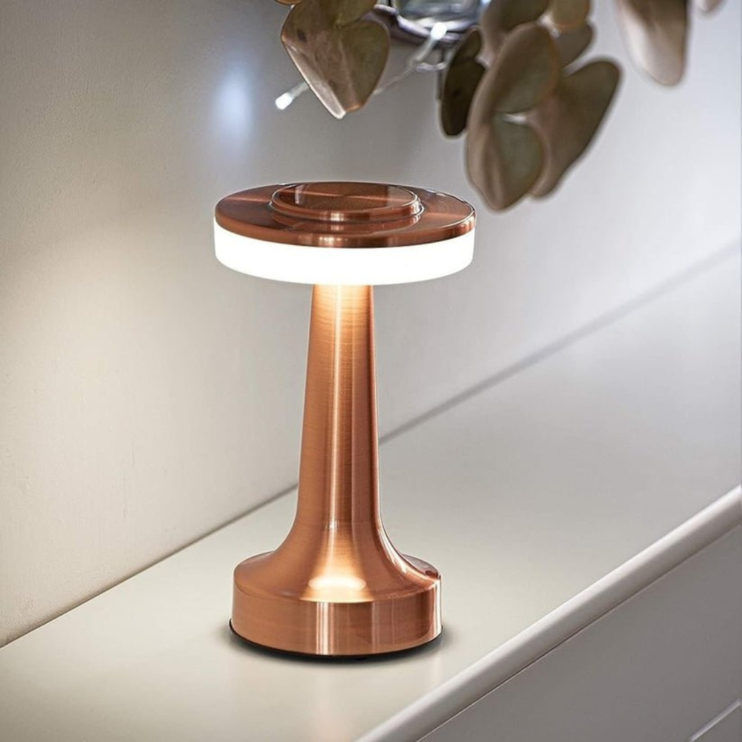 LumaBella Elegant LED Pendant Table Lamp – Dimmable Warm White (3000K), Brushed Aluminum Finish