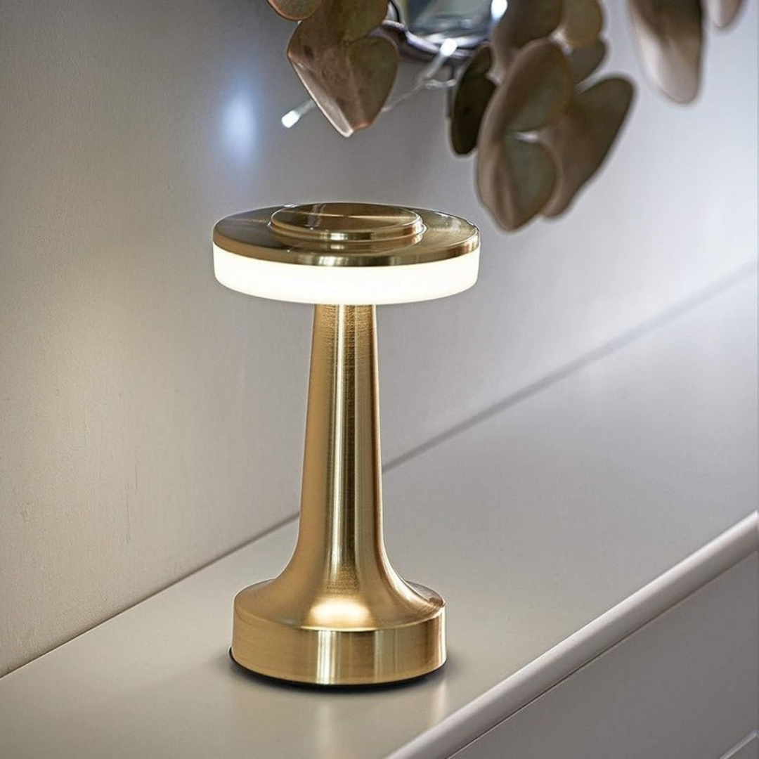 LumaBella Elegant LED Pendant Table Lamp – Dimmable Warm White (3000K), Brushed Aluminum Finish